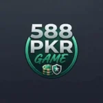 588 PKR Game logo design with dark and green theme
