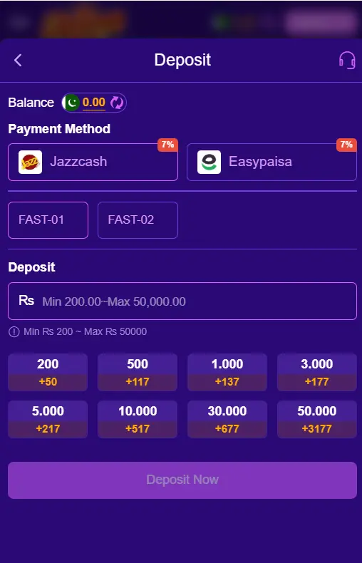 Boo999 Apk Game Deposit Page