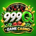 999q apk game casino logo with green and gold casino design